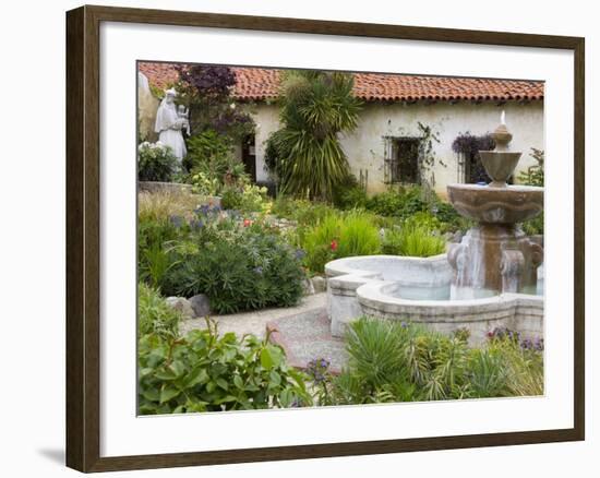 Fountain at Mission San Carlos Borromeo, Carmel-By-The-Sea, Monterey County, California, United Sta-Richard Cummins-Framed Photographic Print