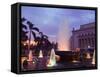 Fountain at Sunset, Rizal Park, Intramuros District, Manila, Philippines, Southeast Asia-Kober Christian-Framed Stretched Canvas