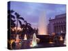 Fountain at Sunset, Rizal Park, Intramuros District, Manila, Philippines, Southeast Asia-Kober Christian-Stretched Canvas