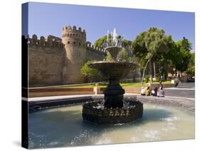 Fountain at the Gated City Wall, UNESCO World Heritage Site, Baku, Azerbaijan, Central Asia, Asia-Michael Runkel-Stretched Canvas