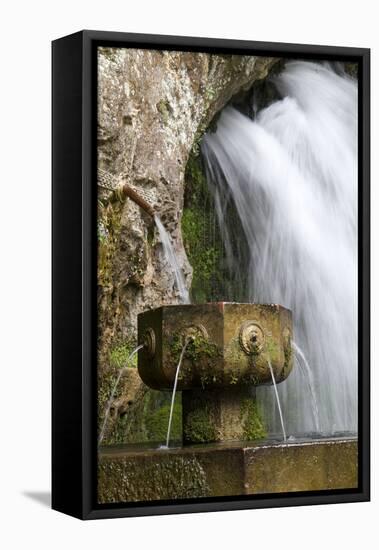 Fountain at the Holy Cave of Covadong, Asturias, Northern Spain-David R. Frazier-Framed Stretched Canvas