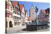 Fountain at the Marketplace with Wornitz Turm Tower-Marcus-Stretched Canvas