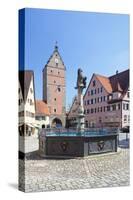Fountain at the Marketplace with Wornitz Turm Tower-Marcus-Stretched Canvas
