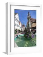 Fountain at Unteres Tor Tower, Old Town, Bietigheim-Bissingen-Markus Lange-Framed Photographic Print