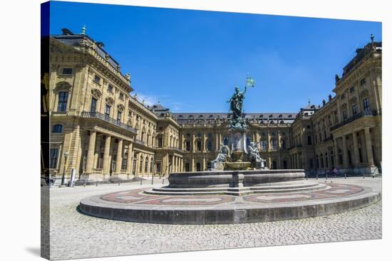 Fountain before the Wurzburg Residencewurzburg, Franconia, Bavaria, Germany, Europe-Michael Runkel-Stretched Canvas