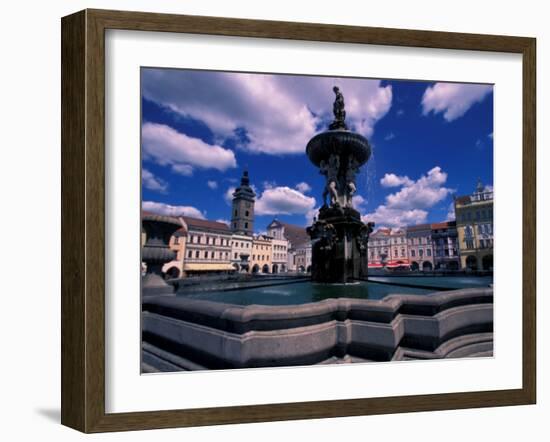 Fountain, Ceske Budejovice, Czech Republic-David Herbig-Framed Photographic Print