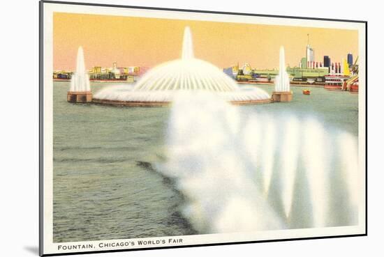 Fountain, Chicago World's Fair-null-Mounted Art Print