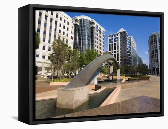 Fountain, City Hall Plaza, Orlando, Florida, United States of America, North America-Richard Cummins-Framed Stretched Canvas