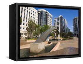 Fountain, City Hall Plaza, Orlando, Florida, United States of America, North America-Richard Cummins-Framed Stretched Canvas