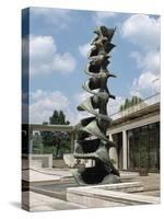 Fountain, Courtyard of the Shell Centre, London-Peter Thompson-Stretched Canvas