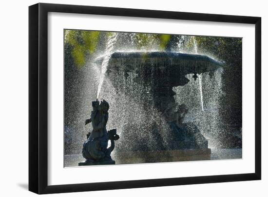 Fountain dating back to 1889, in the centre of the Praca Dom Pedro IV, with mythological statues. R-Mauricio Abreu-Framed Photographic Print