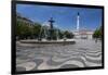 Fountain Frames the Old Palace in Praca De Dom Pedro Iv (Rossio Square), Pombaline Downtown, Lisbon-Roberto Moiola-Framed Photographic Print