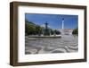 Fountain Frames the Old Palace in Praca De Dom Pedro Iv (Rossio Square), Pombaline Downtown, Lisbon-Roberto Moiola-Framed Photographic Print