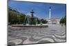 Fountain Frames the Old Palace in Praca De Dom Pedro Iv (Rossio Square), Pombaline Downtown, Lisbon-Roberto Moiola-Mounted Photographic Print
