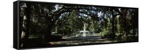 Fountain in a Park, Forsyth Park, Savannah, Chatham County, Georgia, USA-null-Framed Stretched Canvas