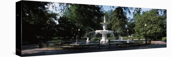 Fountain in a Park, Forsyth Park, Savannah, Chatham County, Georgia, USA-null-Stretched Canvas