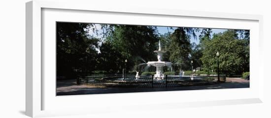 Fountain in a Park, Forsyth Park, Savannah, Chatham County, Georgia, USA-null-Framed Photographic Print