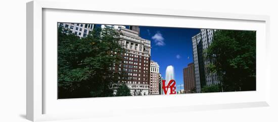 Fountain in a park, Love Park, Philadelphia, Pennsylvania, USA-null-Framed Photographic Print