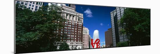 Fountain in a park, Love Park, Philadelphia, Pennsylvania, USA-null-Mounted Photographic Print