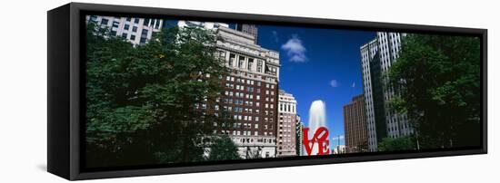 Fountain in a park, Love Park, Philadelphia, Pennsylvania, USA-null-Framed Stretched Canvas