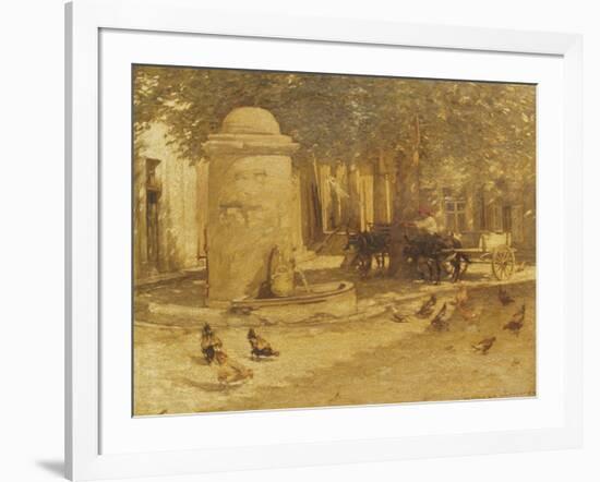 Fountain in a Provencal Village-Henry Herbert La Thangue-Framed Giclee Print