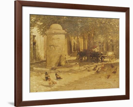 Fountain in a Provencal Village-Henry Herbert La Thangue-Framed Giclee Print