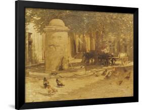 Fountain in a Provencal Village-Henry Herbert La Thangue-Framed Giclee Print