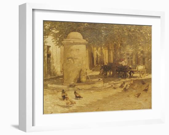 Fountain in a Provencal Village-Henry Herbert La Thangue-Framed Giclee Print