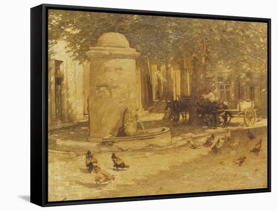 Fountain in a Provencal Village-Henry Herbert La Thangue-Framed Stretched Canvas