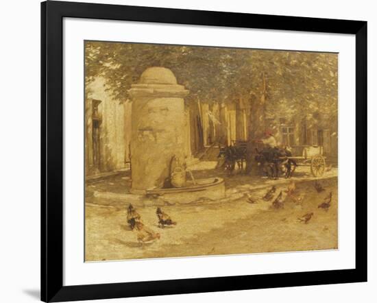 Fountain in a Provencal Village-Henry Herbert La Thangue-Framed Giclee Print