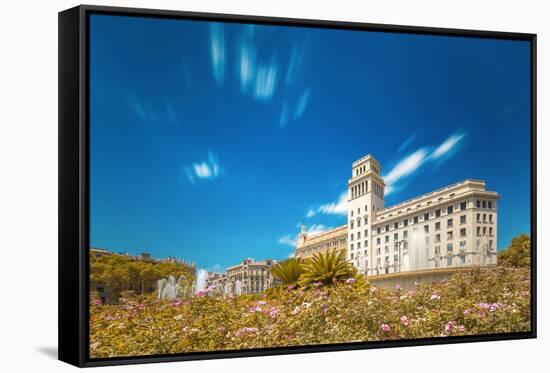 Fountain in Barcelona, Spain-boule-Framed Stretched Canvas