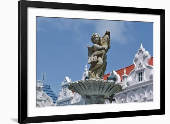 Fountain in Central Square of Oranjestad, Aruba, Netherlands Antilles-null-Framed Giclee Print