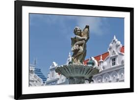 Fountain in Central Square of Oranjestad, Aruba, Netherlands Antilles-null-Framed Giclee Print