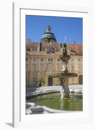 Fountain in courtyard of Abbey, Melk, UNESCO World Heritage Site, Lower Austria, Austria, Europe-Rolf Richardson-Framed Photographic Print