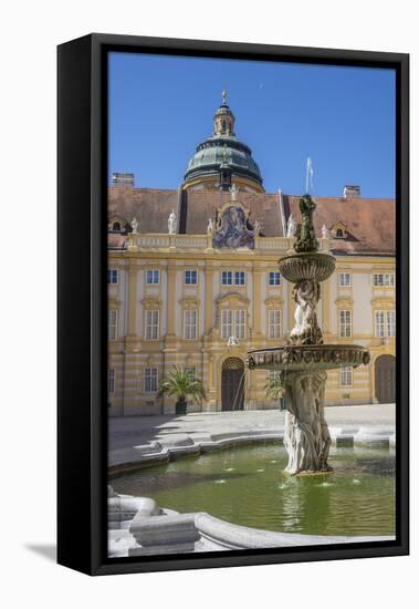 Fountain in courtyard of Abbey, Melk, UNESCO World Heritage Site, Lower Austria, Austria, Europe-Rolf Richardson-Framed Stretched Canvas