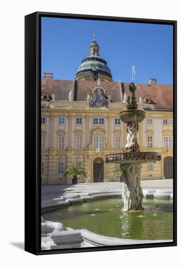 Fountain in courtyard of Abbey, Melk, UNESCO World Heritage Site, Lower Austria, Austria, Europe-Rolf Richardson-Framed Stretched Canvas