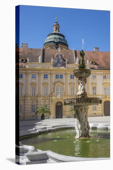Fountain in courtyard of Abbey, Melk, UNESCO World Heritage Site, Lower Austria, Austria, Europe-Rolf Richardson-Stretched Canvas