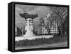 Fountain in Dupont Circle, with Dupont Plaza Hotel Visible in Background-Walker Evans-Framed Stretched Canvas