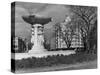 Fountain in Dupont Circle, with Dupont Plaza Hotel Visible in Background-Walker Evans-Stretched Canvas