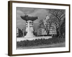 Fountain in Dupont Circle, with Dupont Plaza Hotel Visible in Background-Walker Evans-Framed Photographic Print