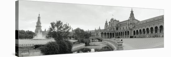 Fountain in Front of a Building, Plaza De Espana, Seville, Seville Province, Andalusia, Spain-null-Stretched Canvas