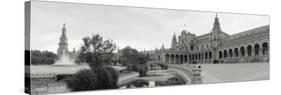 Fountain in Front of a Building, Plaza De Espana, Seville, Seville Province, Andalusia, Spain-null-Stretched Canvas