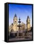 Fountain in Front of the Cathedral in Lima, Peru, South America-Charles Bowman-Framed Stretched Canvas