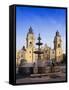 Fountain in Front of the Cathedral in Lima, Peru, South America-Charles Bowman-Framed Stretched Canvas