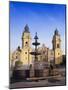 Fountain in Front of the Cathedral in Lima, Peru, South America-Charles Bowman-Mounted Photographic Print