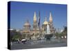 Fountain in Front of the Christian Cathedral in Guadalajara, Jalisco, Mexico, North America-Michelle Garrett-Stretched Canvas