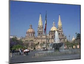 Fountain in Front of the Christian Cathedral in Guadalajara, Jalisco, Mexico, North America-Michelle Garrett-Mounted Photographic Print