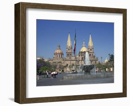 Fountain in Front of the Christian Cathedral in Guadalajara, Jalisco, Mexico, North America-Michelle Garrett-Framed Photographic Print