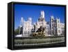 Fountain in Front of the Palacio De Comunicaciones, the Central Post Office, in Madrid, Spain-Nigel Francis-Framed Stretched Canvas