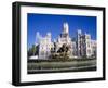 Fountain in Front of the Palacio De Comunicaciones, the Central Post Office, in Madrid, Spain-Nigel Francis-Framed Photographic Print